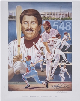 Mike Schmidt Signed 22 x 28 Lithograph Commemorating His 548 Home Runs (LE 371/548) (Beckett)